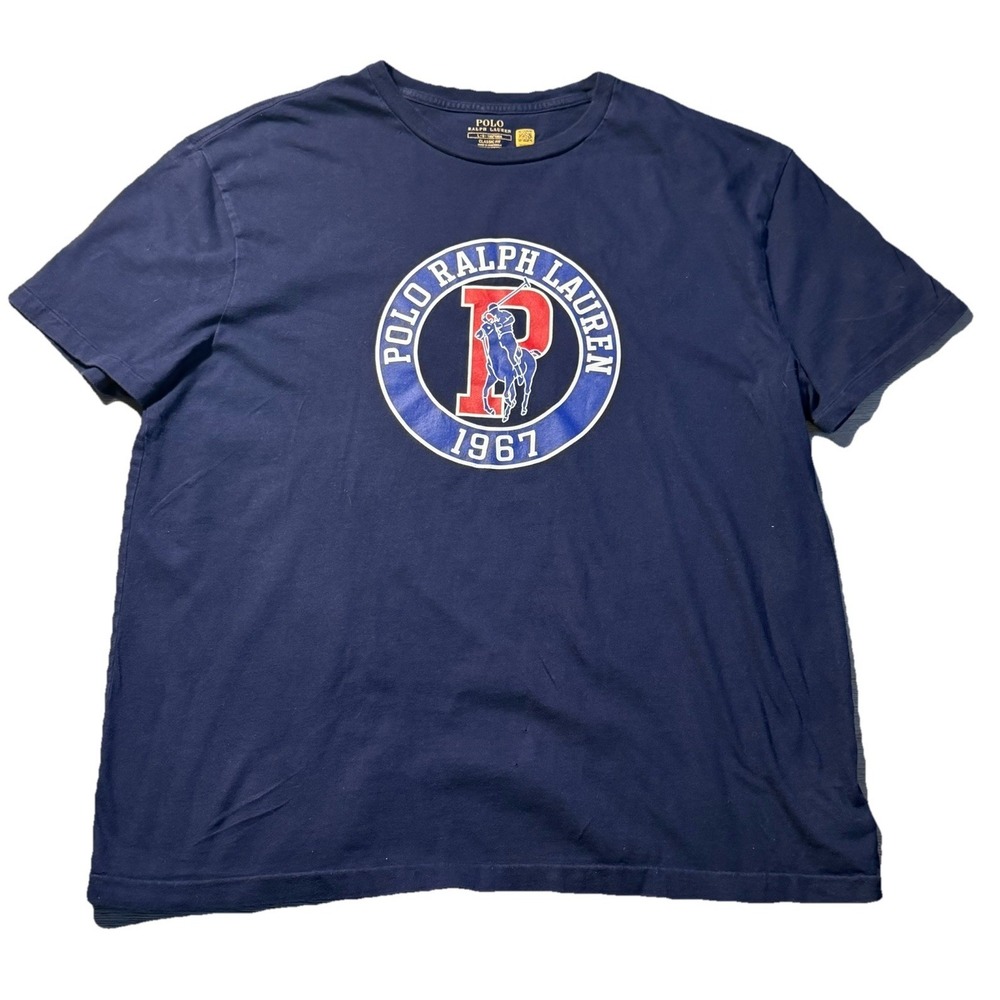 Polo Ralph Lauren T Shirt Men Large Blue Circle Graphic P 1967 Casual Street